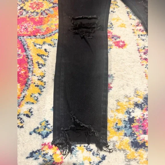 American Eagle Outfitters Black Skinny Jeans with Distressed Details - Picture 3 of 7